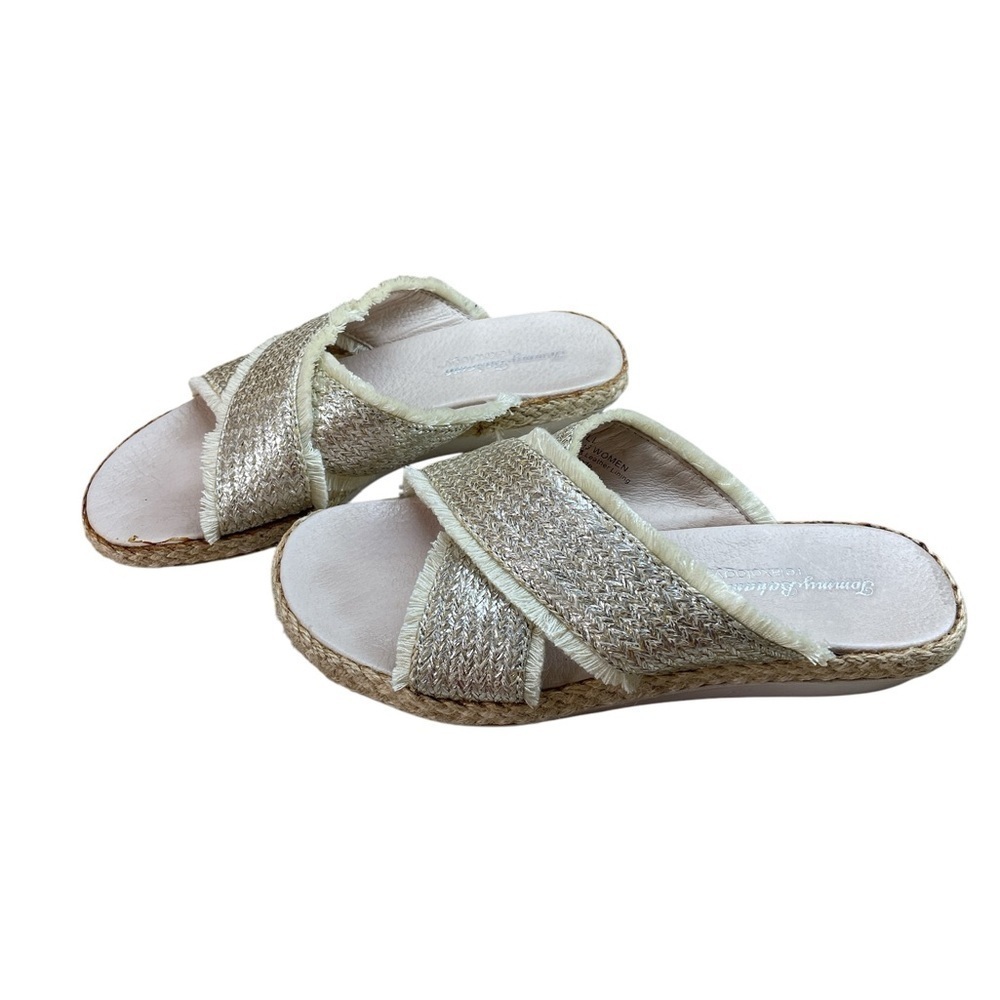 Tommy Bahama Idell Sandals Size 7 B Relaxology  Shoes Leather Lining Woven